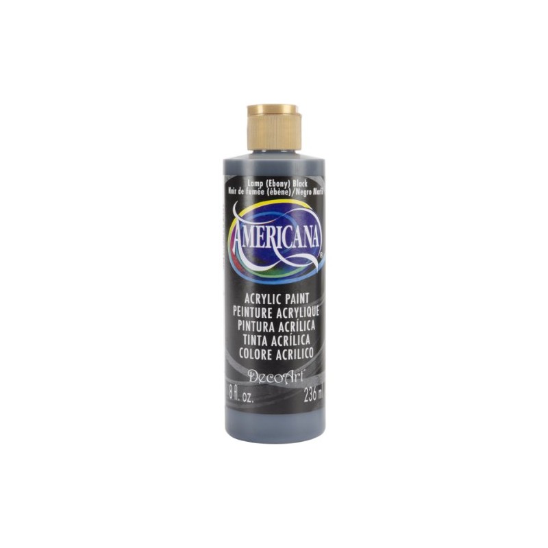 DecoArt Americana Acrylic Multi-Purpose Paint, Lamp Ebony Black