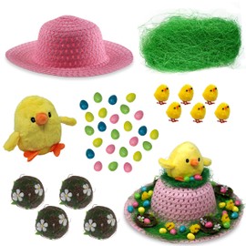 Girls Make Your Own Cute Easter Bonnet Hat Complete Kit - Giant Chick