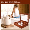 STOBAZA Tea Bag Organizer with Compartments Clear Acrylic Lid Space-Saving