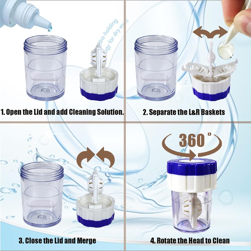 CADEVED Contact Lens Case Kit with Cleaner Washer, Contact Lenses