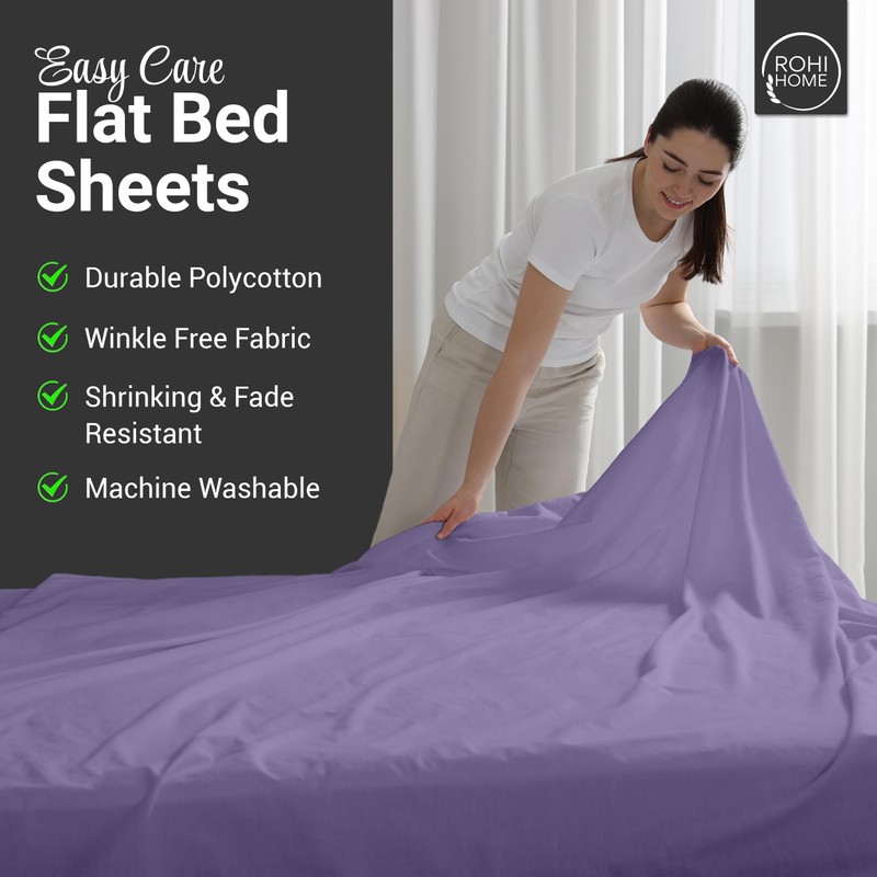 Rohi Easycare Flat sheet King – Soft Touch Polycotton Bed