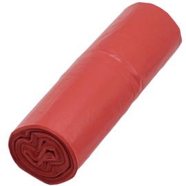 SKIR'CO (Pack of 10) Bin Liners 60 Litres Red Bin Bags 60 x 72 cm Rubbish Bags