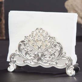 Metal Napkin Holders Rustic Table Top Napkin Organizer Stand Gold and Silver Vertical Design for Hotel Restaurant Dining Table(Sliver)