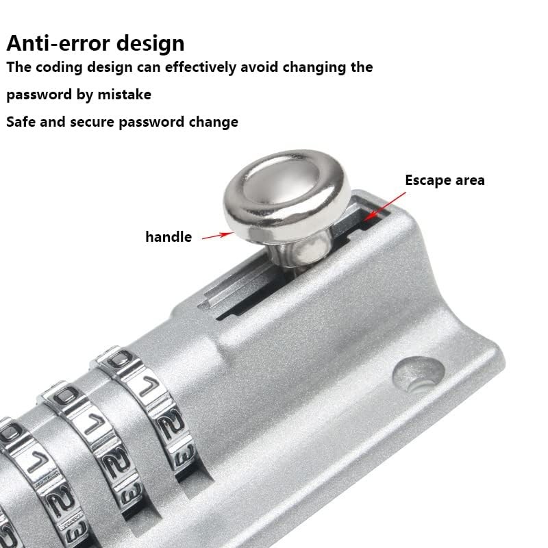 WANGCL Combination Locking Bolt 4 Digit Sliding Lockable Heavy Duty