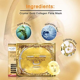 Crystal Collagen Gold Gel Face Mask 24k - Lujosa Mascarilla de Gel Antienvejecimiento - Mascarilla de Tela - Hidratante y Rejuvenecedora - Reduce Líne