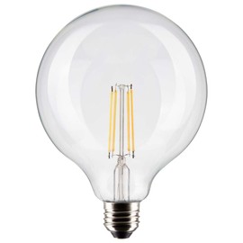 Satco S21259 8 Watt 120 Volt G40 LED Light Bulb; Clear; E26 Medium Base; 90 CRI; 4000K