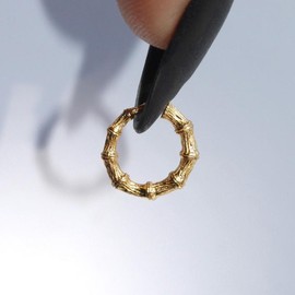 ANTOINETTE BAMBOO NAIL HOOP - Hoops: Single Hoop