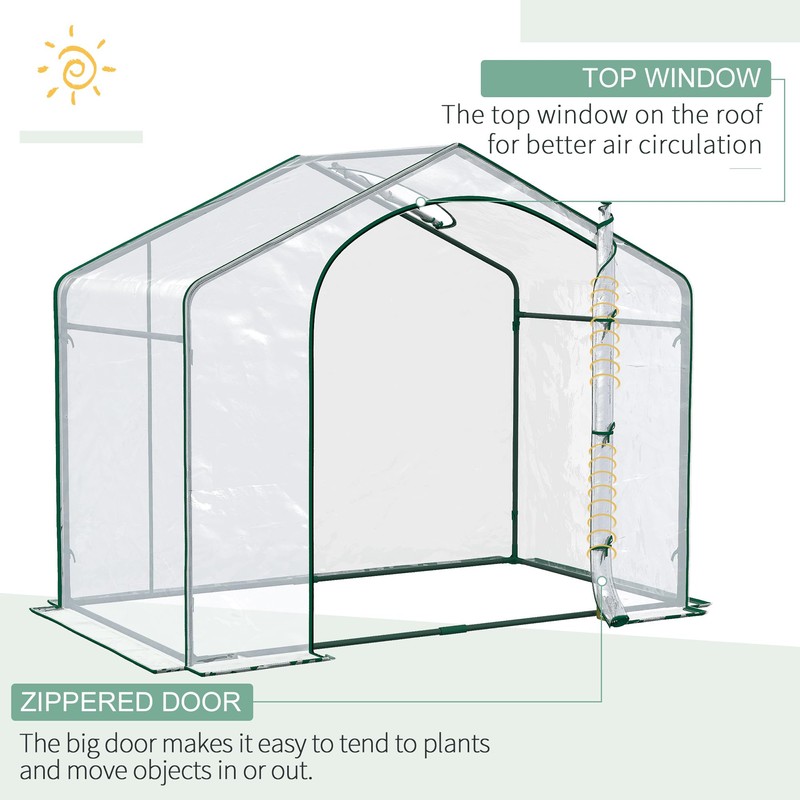 Outsunny 6' x 3' x 5' Portable Walk-in Greenhouse, Plastic