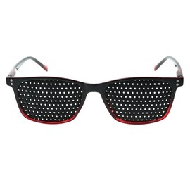 VANLO Grid Glasses 415-ASRG - Black Red Frame - Normal Grid