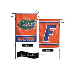 Florida Gators Garden Flag Set With Stand, Printed in the USA, 12.5" x 18" College Flag With Three Piece Steel Yard Flag Stand Holder