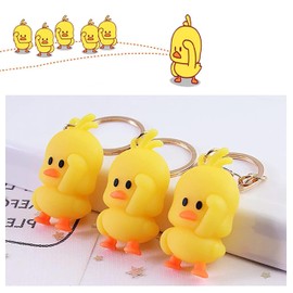 3 Yellow Duck Key Fob Caricature Key Fob Metal Key Fob for Car Key Chain Gift Men and Women