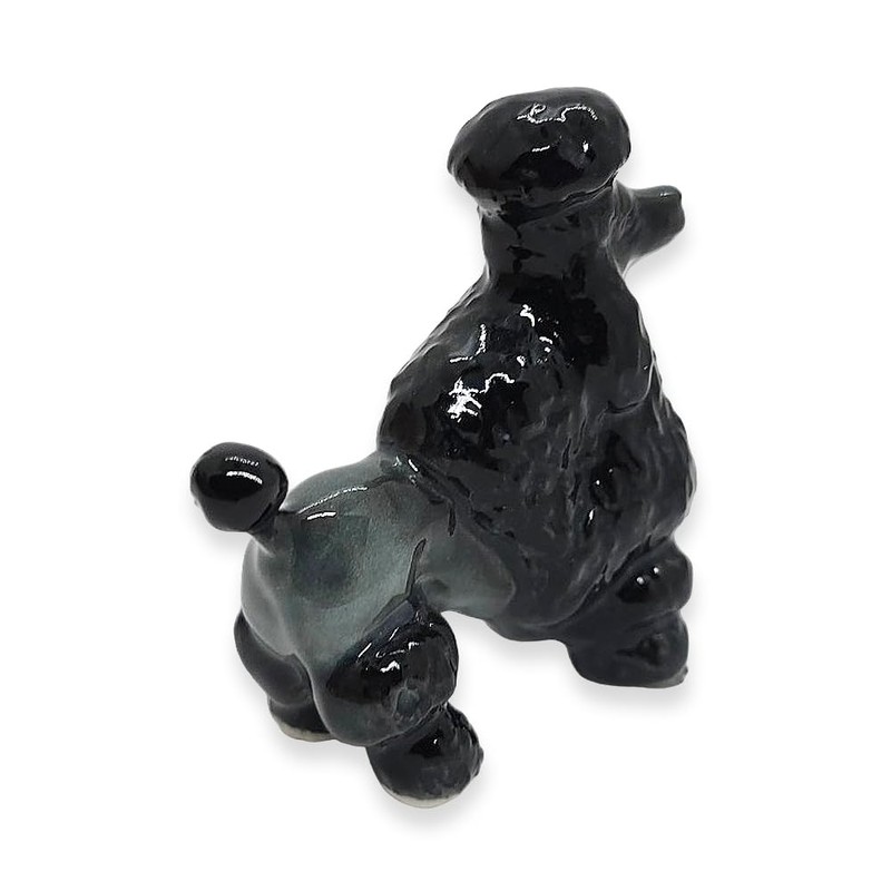 WitnyStore Tiny 2¼" Black Standing Poodle Pudel Caniche Dog Figurine