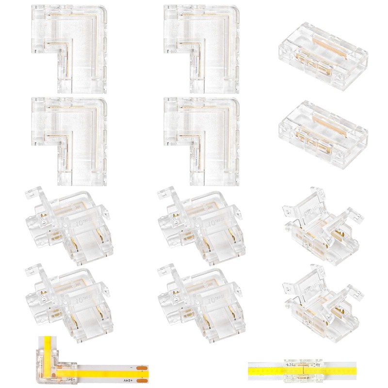 Cob LED Strip Connector 2-Pin 10 mm LED Strip Corner