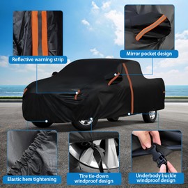 Waterproof Truck Cover Custom Fit for Ford F-250/F-350 Regular cab 8' 2018-2022,SuperCab 6 3/4 1999-2016,All Weather Pickup Truck Cover,Windproof Cover, Snow Rain Dust Cover,Sun UV Protect(XL)