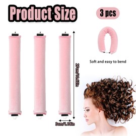 3 Stück Locken Ohne Hitze Lockenstab für Große Wellen Lockenwickler über Nacht Hair Curler DIY Haare Frisurenset für Langes Mittleres Haar(Rosa)