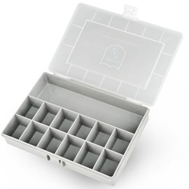 Lockdown Light Sorting Box - Organiser for Model Making & Workshop | 13 Compartments, Stackable, Robust & Chemical Resistant - Small Parts Box/Assortment Box Lemuel's