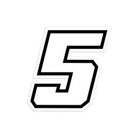 4R Quattroerre.it 13365 Racing Number 5 Moto GP, White, 10 x 10 cm