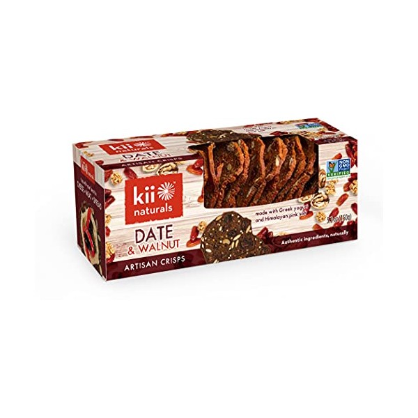 Kii Naturals Artisan Crisps, Date & Walnut, 5.3 Ounce (Pack of 1)