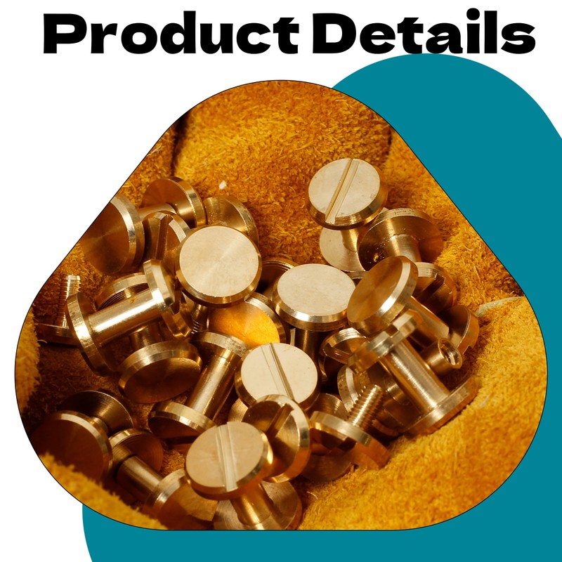 Brass Chicago Screws 10×4×8mm 20Pack Rivets Bookbinding Stud Screws Nail
