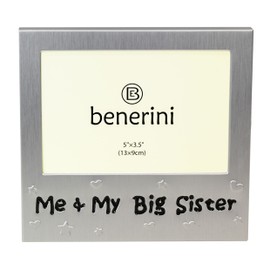 benerini ' Me & My Big Sister ' - Photo Picture Frame Gift - 5X 3.5 - Aluminium Silver Colour Gift for Her