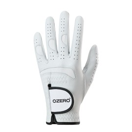 OZERO Womens Golf Gloves: Premium Cabretta Leather, Soft & Comfortable Anti-Slip Full Finger Gloves for Professional Golfer, Archery, Frisbee Sports (White, L, Left Hand)