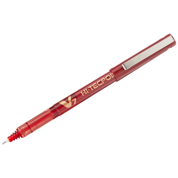 Pilot V7 Hi-Tecpoint Rollerball Pen, 0.7 mm Tip - Red,