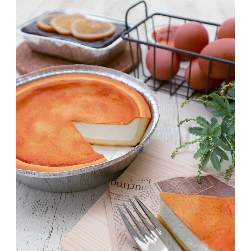 大黒工業(Daikoku Kogyo) アルミ容器 使い捨て ケーキ型 丸型 直径約18cm No.3427-P 5枚入 透明フタ付き