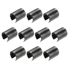 sourcing map 120Pcs Leather Rope Clips, 12x16mm Foldable Cylindrical Cord End Crimp for Lanyard, Tassel, DIY Crafts, Metallic Black