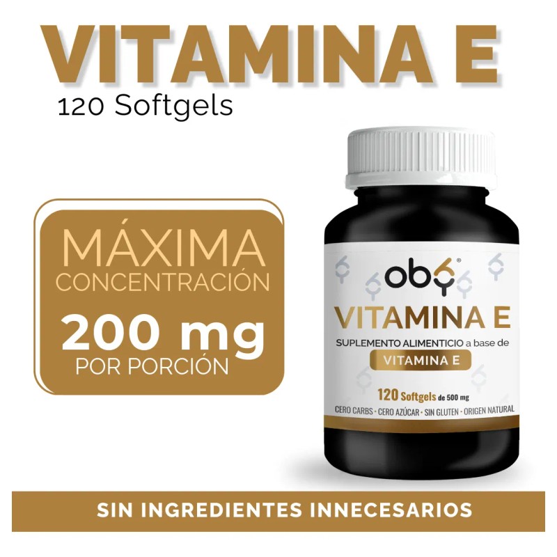 Oby Vitamina E 500mg Max | 120 Soft Gel Caps
