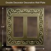 OKAWYC Double Decorator Light Switch Cover Plate, 2-Pack Antique Brass