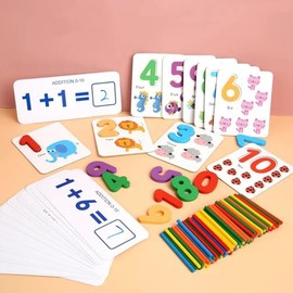 Montessori Math Learning Toys for Toddlers - Educational Toy Set with Flash Cards for 3+ Year Olds - Preschool Math Games and Learning Resources - STEM Activities