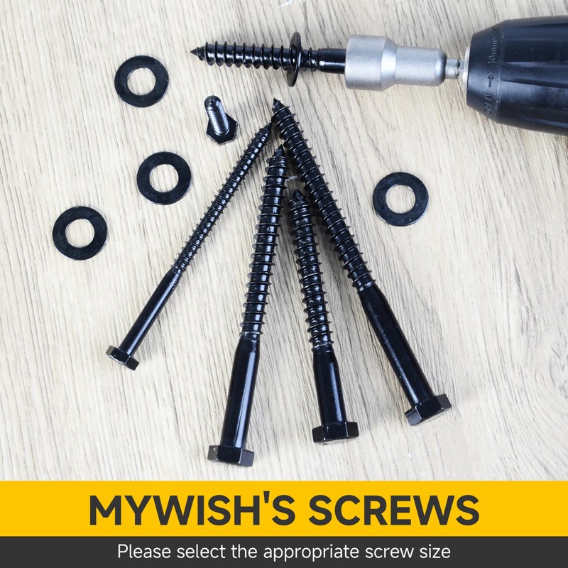 Mywish 20Sets 1/4" x 2-1/2" Lag Bolts, Stainless Steel Heavy