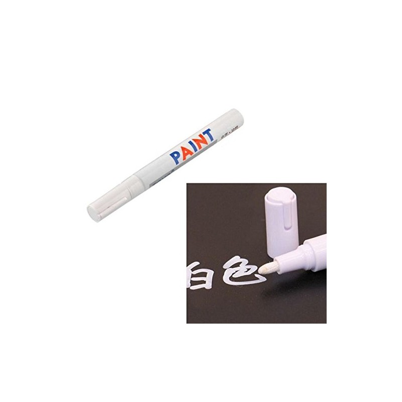 Set of 4 White / White Tyre Markers Waterproof Weatherproof