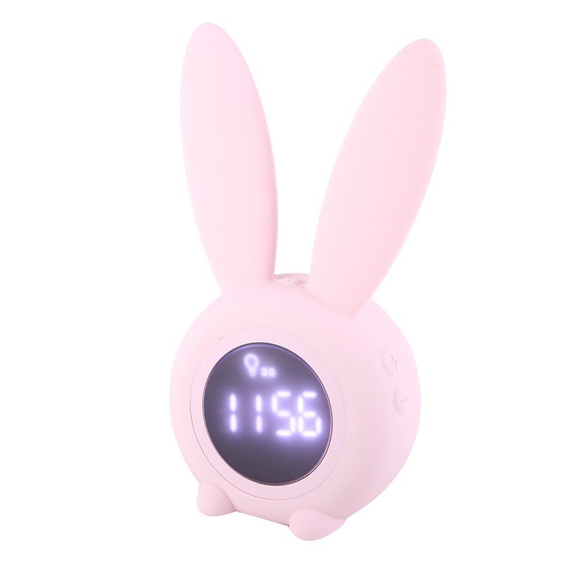 Multifunctional Cartoon Rabbit LED Screen Timing Alarm Temperature Table Clock