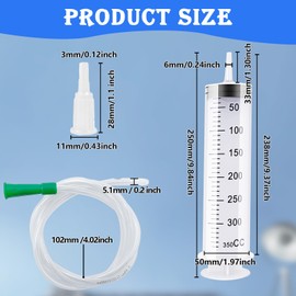 350 ml Large Capacity Syringes, Reusable Liquid Syringe, Plastic Syringe, Oil Syringe, Dosing Syringe, Individually Sealed Syringes with Catheter, Liquid Measurements Syringe for Pet Feeding