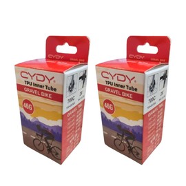 CYDY Ultra Lightweight TPU Tube, 1.6 oz (46 g), Set of 2 for Gravel and MTB (2.6 inches (65 mm)