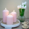 Girimax Blush Pink Flameless LED Pillar Candles with Remote, Flickering
