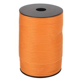 MECCANIXITY 5/32 Inch Polypropylene Rope Braided Ropes, 328ft Camping Rope Hollow Utility Cord for Clothesline, Hiking, Outdoor, Light Orange