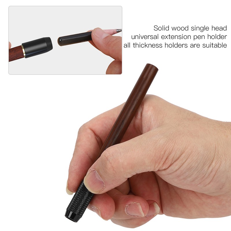 Rosewood Pencil Extender Holder Detachable Rotating Lengthener Stationery Supplies5Pcs