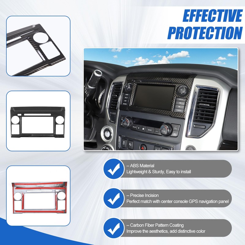 Center Console Panel Trim Cover Compatible with Nissan Titan 2016-2019,
