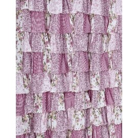 spring Home Batch Work Ruffle Fabric Shower Curtain Multi Color Lilac Size 72 x 72 inch
