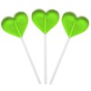 Fruidles Lollipops Mini Heart Shaped 30 Lollipops, Green Apple Flavored