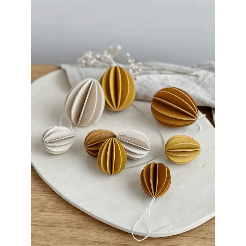 LOVI Set of 3 Wooden Eggs Golden Mix - 7