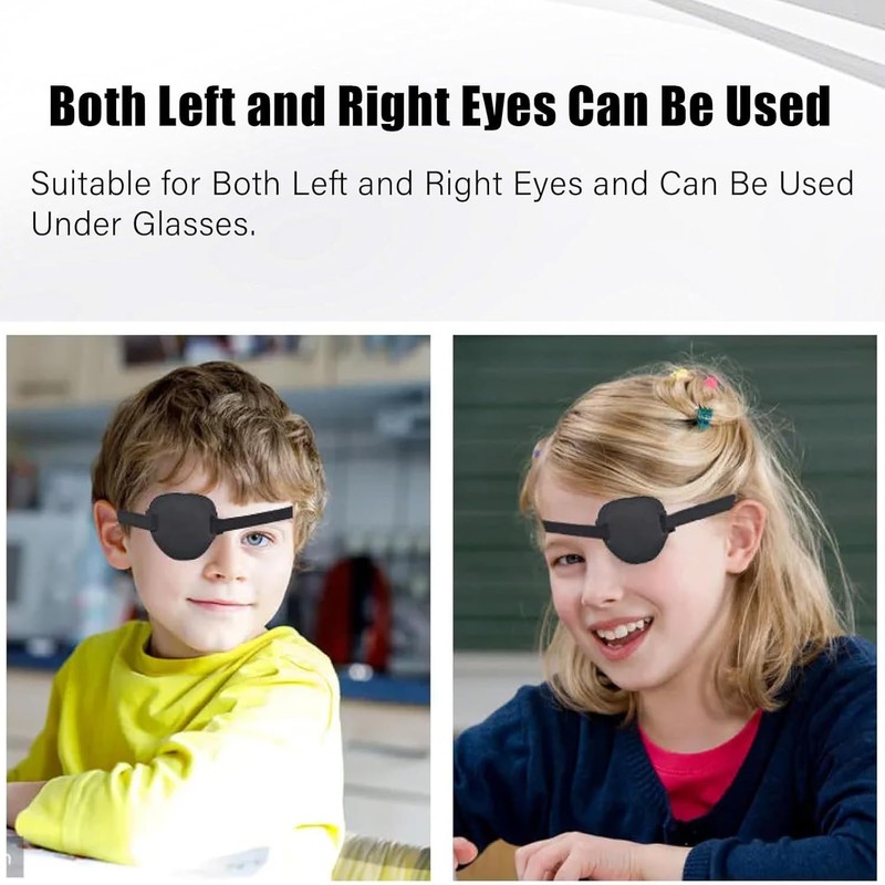 2 Pcs Adjustable Pirate Eye Patch, Soft Reusable Eyepatch for