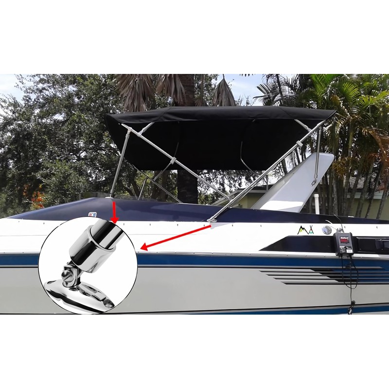 Baieasy Bimini Top Hardware, Deck Side Mounted Quick Release Hinges,