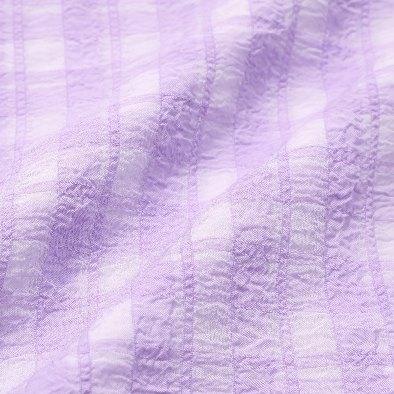 Francfranc Sheer Check Ruffle Pillow Cover 70x50cm Purple New Life