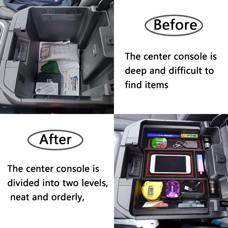 TACOBRO [Full-Coverage ] Center Console Organizer Compatible with 2019-2022 Chevy