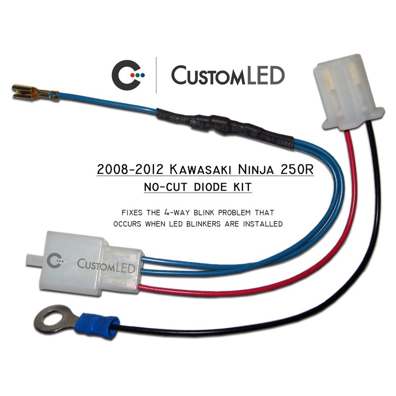 Custom LED 2008-2012 Kawasaki Ninja 250R EX250 No-Cut Diode Kit