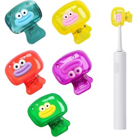 Paquete de 5 fundas para cepillo para polvo de dientes de viaje, protector de cepillo para polvo de dientes, funda protectora de plástico portátil para viajes en el hogar, baño, escuela, campamento