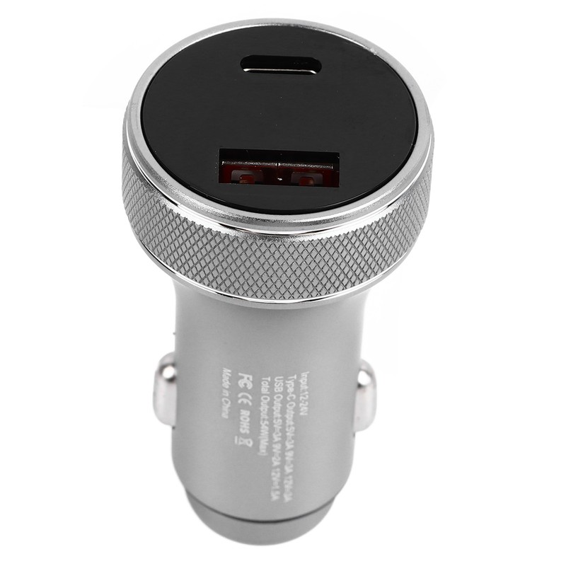 Car Charger Metal Digital Display Short Circuit Protection Fast Charging